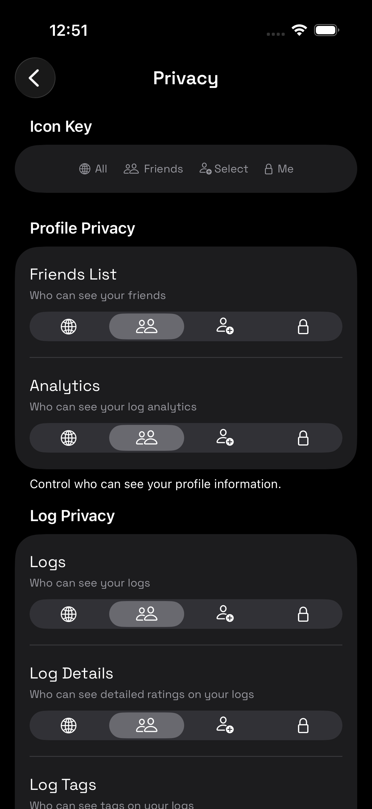 LogBuddy Settings